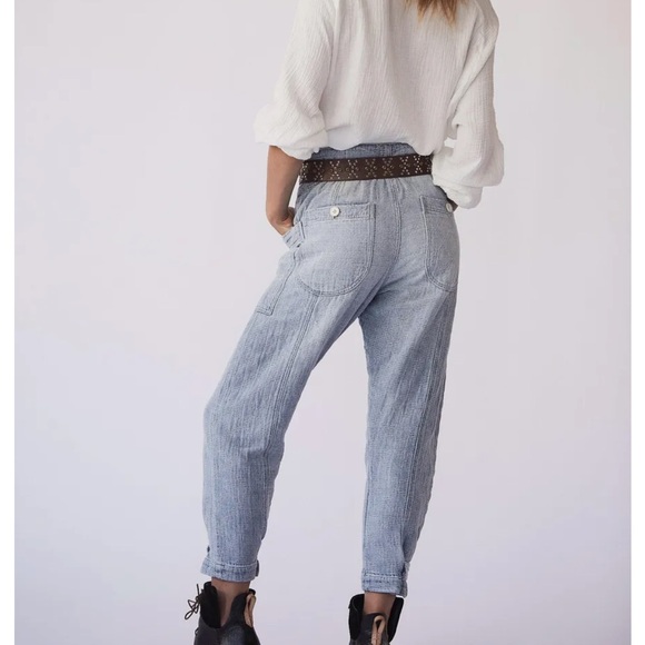 FREE PEOPLE SASHIKO STITCHED RELAXED JEANS - Picture 4 of 15